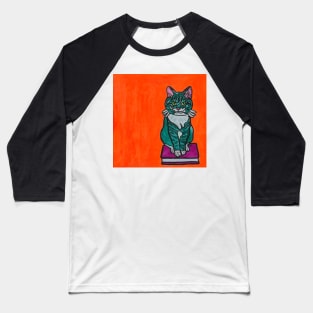 Mischief Book Cat Baseball T-Shirt
